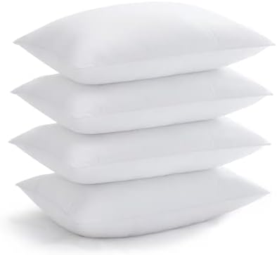 Acanva Cooling Bed Pillows 3D Down Alternative 4 Count White Pack