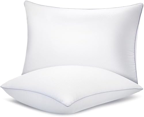 Piwaal Bed Pillows 2 Pack - Down Alternative Grey