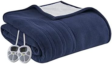 Serta Reversible Fleece to Sherpa Electric Blanket 90x100 Blue King