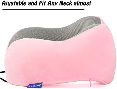 GOTDYA Travel Pillow with Memory Foam Support - Pink 1