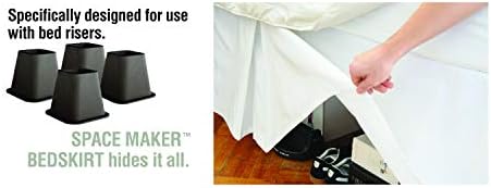 Space Maker Extra Long 21 Drop Length Bed Skirt Queen White