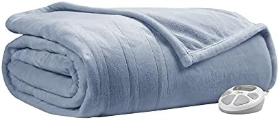 Serta Luxuriously Soft Plush Electric Blanket Sea Blue Full