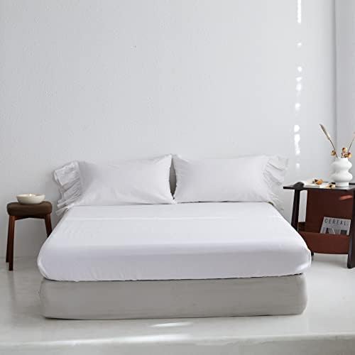 SimpleOpulence Linen Blend Fitted Sheet - Queen Size 14 Deep Pocket