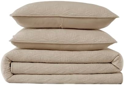 Palassio Dark Beige Cotton Quilt Queen Set with Pillow Shams
