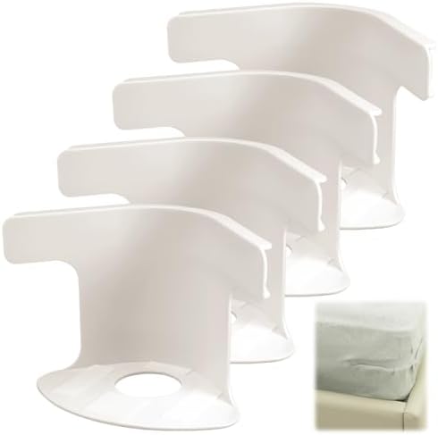 Waieoc 4 Pack Bed Sheet Holders Set - White