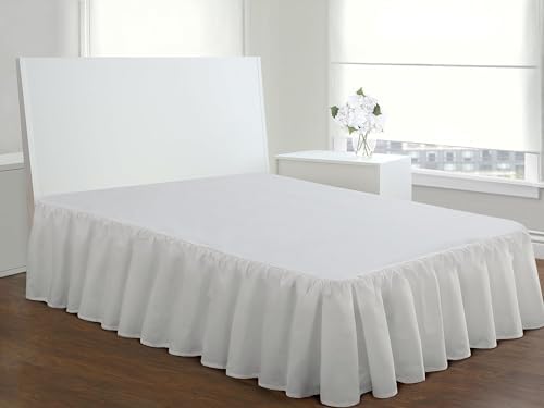 FRESH IDEAS Ruffled Bed Skirt Twin 14 Drop White