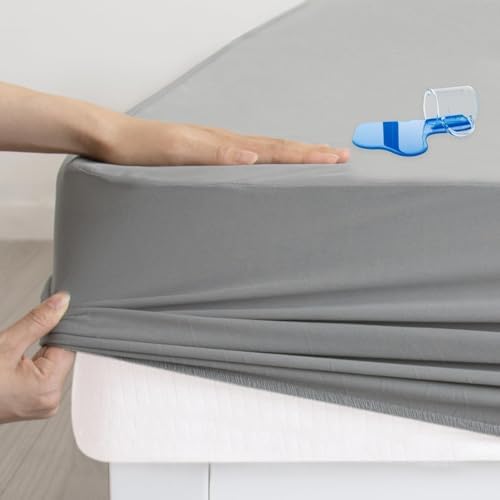 SPRINGSPIRIT Twin Waterproof Mattress Protector with Deep Pocket and Elastic Band - Gray