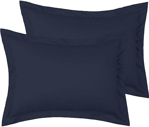 Mellanni Pillow Shams Set - 2 PC Navy Blue Luxury Decor