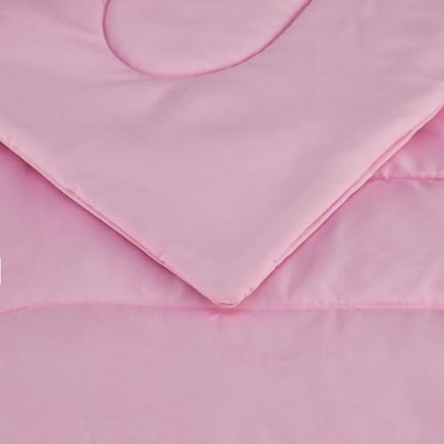 Amazon Basics 2 Piece Soft Microfiber Kids Comforter Set Twin Light Pink