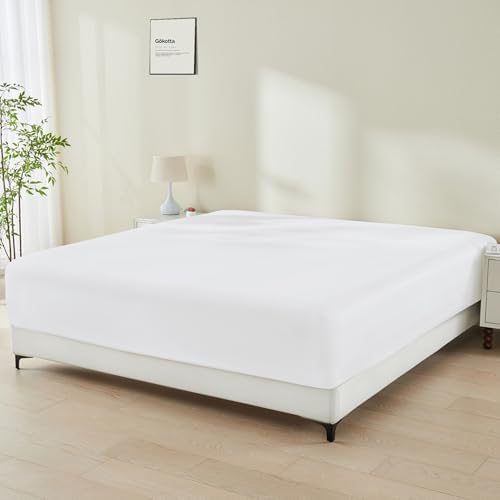 GOKOTTA Bamboo Rayon Fitted Sheet - King Size 16 Inch Pocket