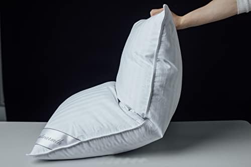 Eastwarmth Goose Down Feather Soft Pillow 20x36inch Stripe White