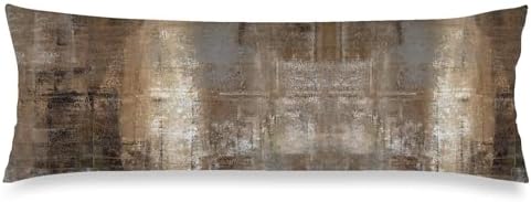 Brown Gray Abstract Body Pillow Cover with Zipper 20x54