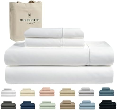 Cloud Scape Linen 100 Egyptian Cotton Queen Sheet Set 4PC