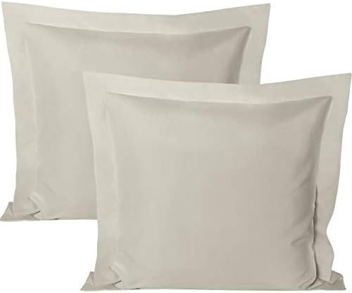 BEDSUM 2 Pcs Microfiber Pillow Shams 26x26 Light Grey