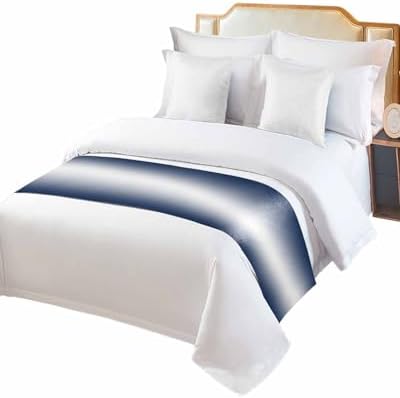 DecorLovee Navy Blue Ombre Bed Runner Queen Size
