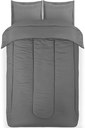 Utopia Bedding All Season Grey Comforter Set with 2 Pillow Cases