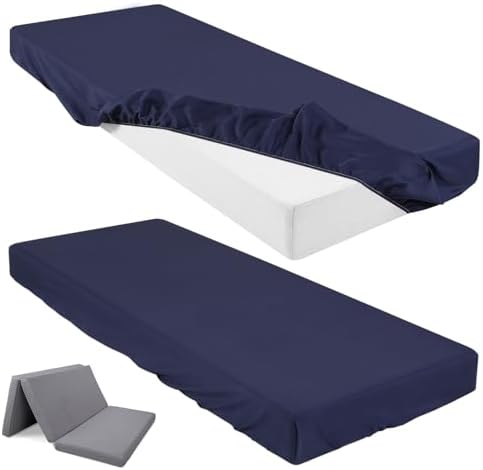 Breling Fitted Sheets 2 PC Navy Blue Single 4