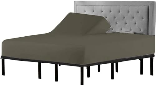Split Top King Fitted Sheet Dark Grey 100 Giza Cotton