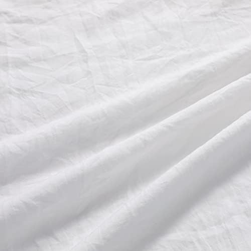 CAROMIO White Ruffle Duvet Cover Set 2PCS Twin