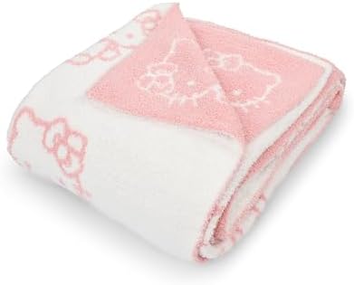 Hello Kitty Feather Knit Fluffy Throw Blanket - 50x60 Inch Pink