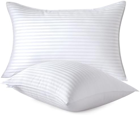 Oubonun Premium Striped Bed Pillows Queen Size Set of 2
