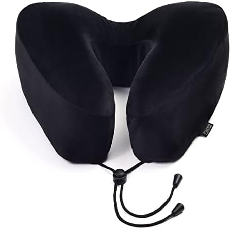 Lewis N Clark Contoured Memory Neck Pillow Travel Camping Black