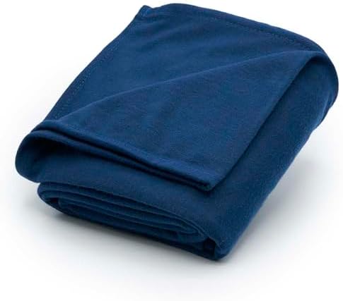 Brookstone Travel Blanket - Lightweight 2-in-1 Fleece with Carrying Pouch Blue