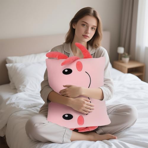 Anxinzhen Axolotl Pink Pillowcase 26x20 Inches