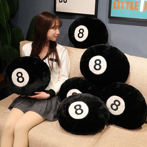OUKEYI Black 8-Ball Sports Pillow 16 Inch Plush Throw Pillow