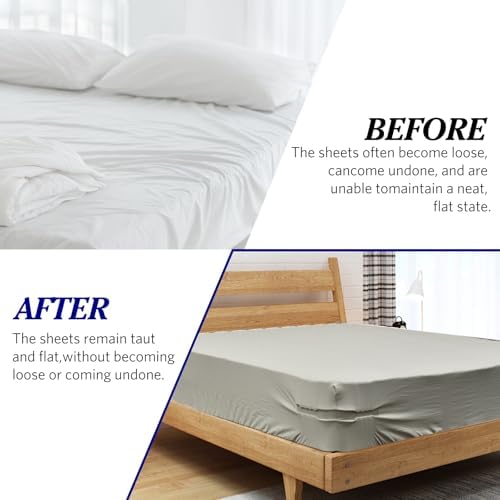 Heavy Duty Bed Sheet Holder with Lock Strips - White