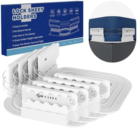 DALBOO Lock Sheet Holders - 4Pcs Heavy Duty Bed Sheet Straps 1