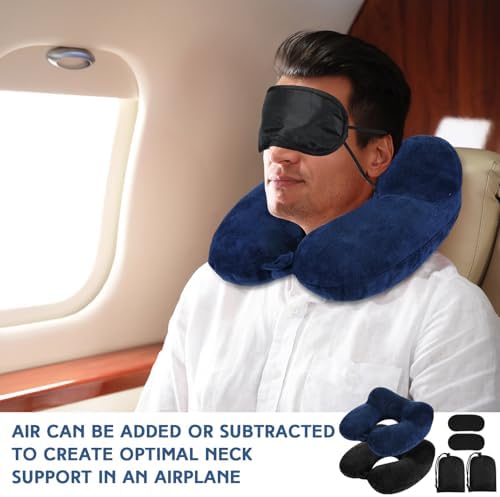 Sintuff 2 Pack Inflatable Travel Pillow Set