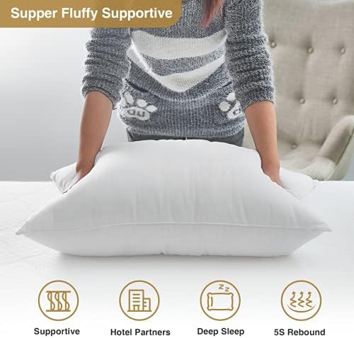 Acanva Cooling Bed Pillows 3D Down Alternative 4 Count White Pack