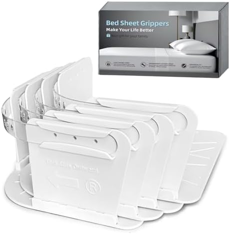 NiceTCU Bed Sheet Holders Set of 4 White