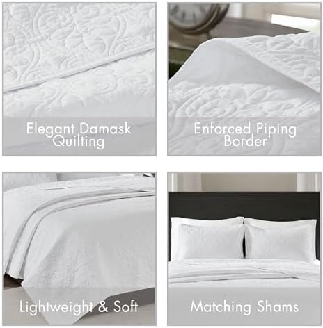 Madison Park Quebec Reversible Quilt Set Damask Design
