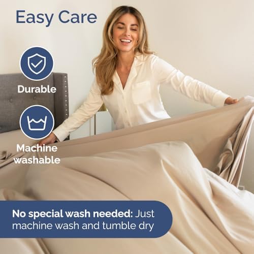 Wrap Around Dust Ruffle Bed Skirt 2 Pillowcases Bundle - Cream