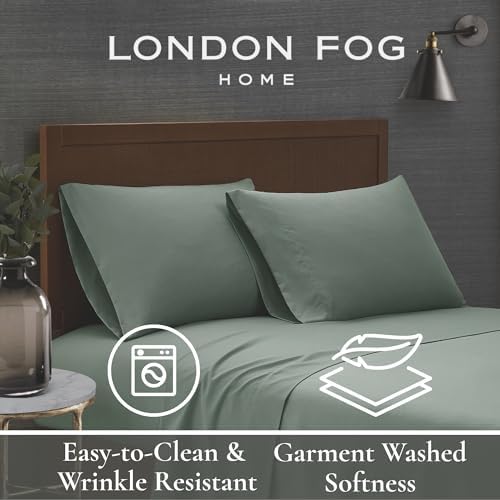 London Fog Green Microfiber Sheet Set 3-Piece Twin XL 1