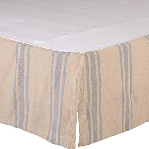 VHC Brands Queen Pillowcase Tan Grey Chambray