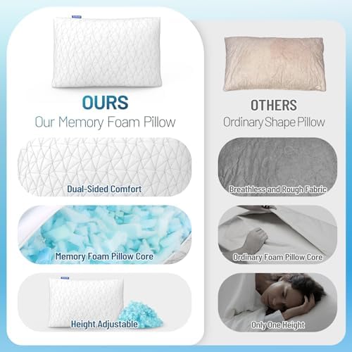 CushyOasis Shredded Memory Foam Queen Pillow
