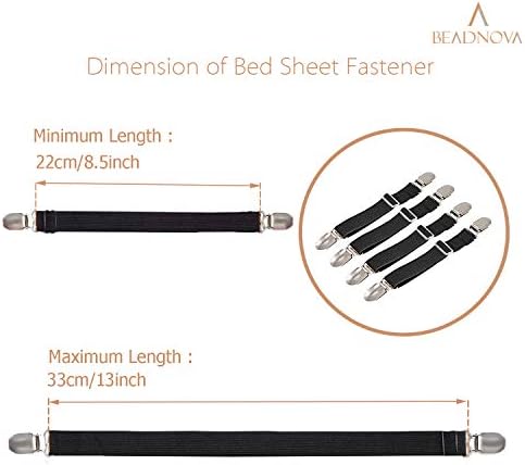 BEADNOVA Adjustable Sheet Suspenders 4 Pcs