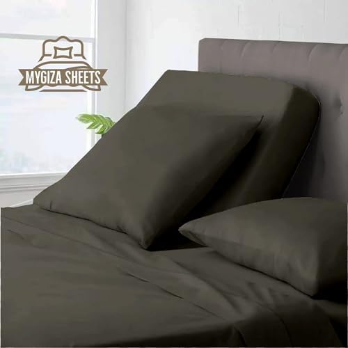 Split Top King Fitted Sheet Dark Grey 100 Giza Cotton