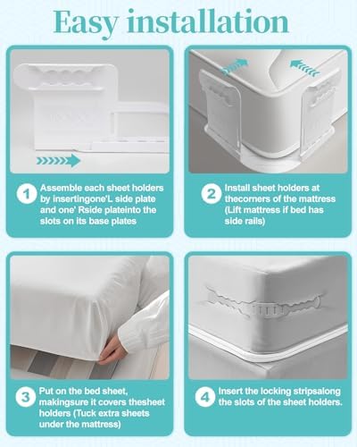 Lidatb Bed Sheet Holders with Lock Strips 1