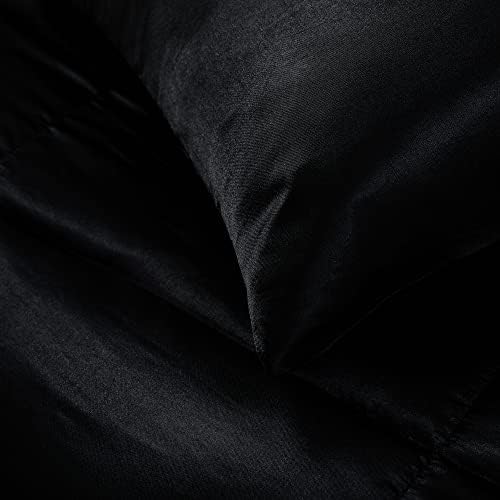 Whale Flotilla Reversible Twin Comforter Set Satin Brushed Black