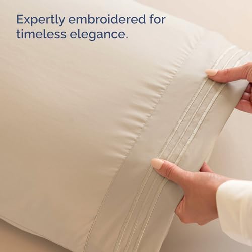 Wrap Around Dust Ruffle Bed Skirt 2 Pillowcases Bundle - Cream
