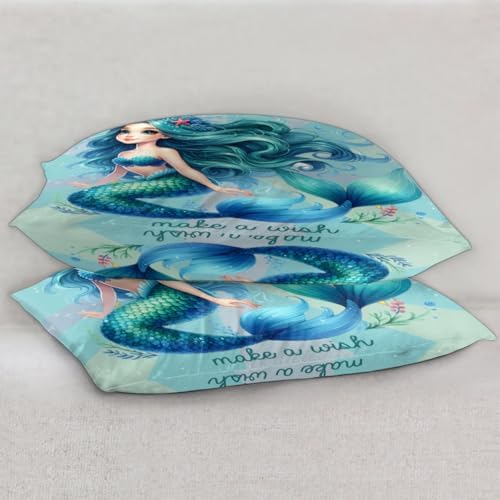 Pardick Turquoise Mermaid Satin Pillowcase - 20x26in