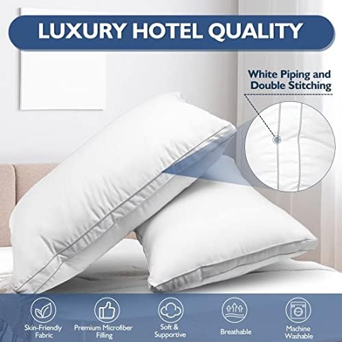 JICUSE Bed Pillows Set of 2 Hotel Quality Down Alternative 1