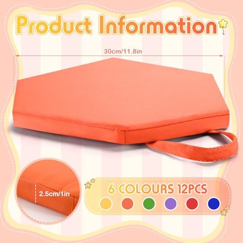 Suzile 12 Pcs Floor Cushions for Classroom Flexible Seating with Handles