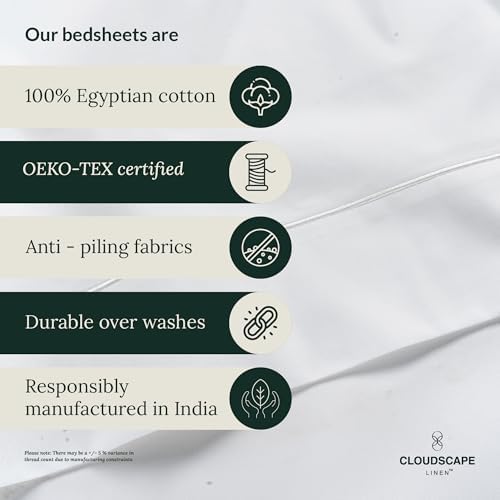Cloud Scape Linen 100 Egyptian Cotton Queen Sheet Set 4PC