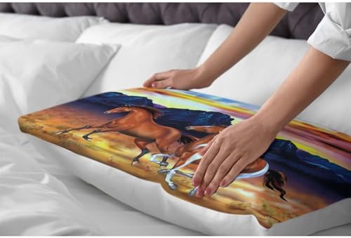 Running Horses Pillow Case - Soft Breathable Queen Size 20x26 Inches