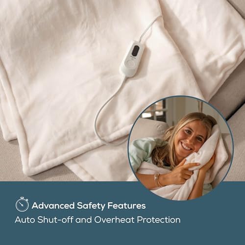 Beurer HD61 Heated Throw Blanket - 4 Heat Settings 4hr Auto Shut Off